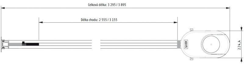 Vratový pohon - Sada strop.vrat Somfy Dexxo Optimo RTS s 1 ks dálk.ovladačem, bez kolejnice