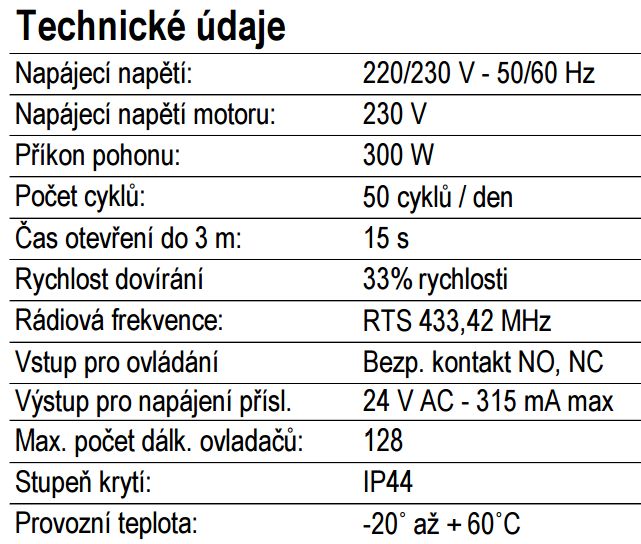 Vratový pohon pro posuvnou bránu Somfy Elixo 800 - 230V RTS