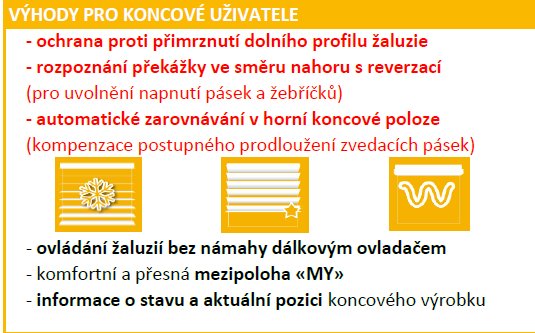 Žaluziový středový pohon Somfy J406 io Protect- 6 Nm