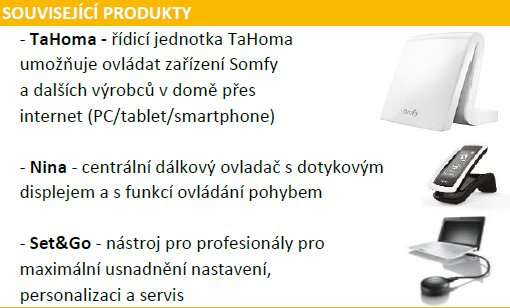 Žaluziový středový pohon Somfy J406 io Protect- 6 Nm