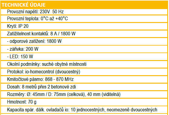 Zásuvka ON-OFF Plug io