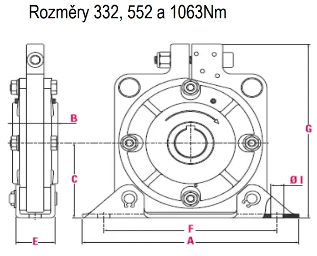 Pádové brzdy 332 Nm, 552 Nm, 1063 Nm